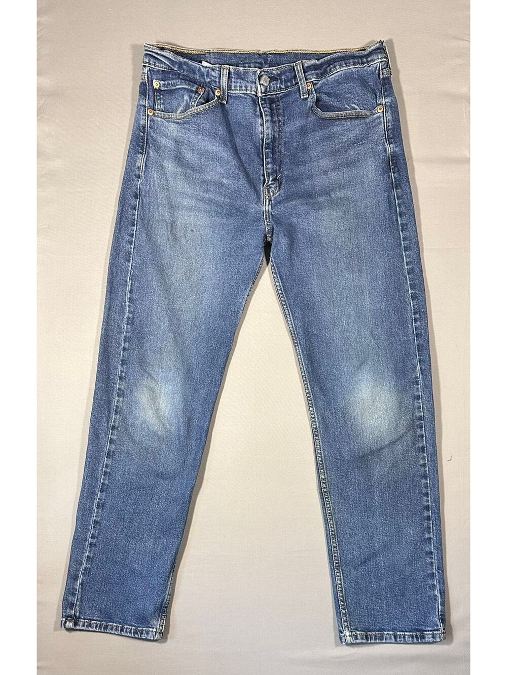 Levi’s 505 Jeans Mens 36x32 Blue Medium Wash Denim Regular Fit Stretch Straight